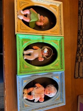 Vintage "Picture Playmates" Small Doll in Framed Box Set  Of 3